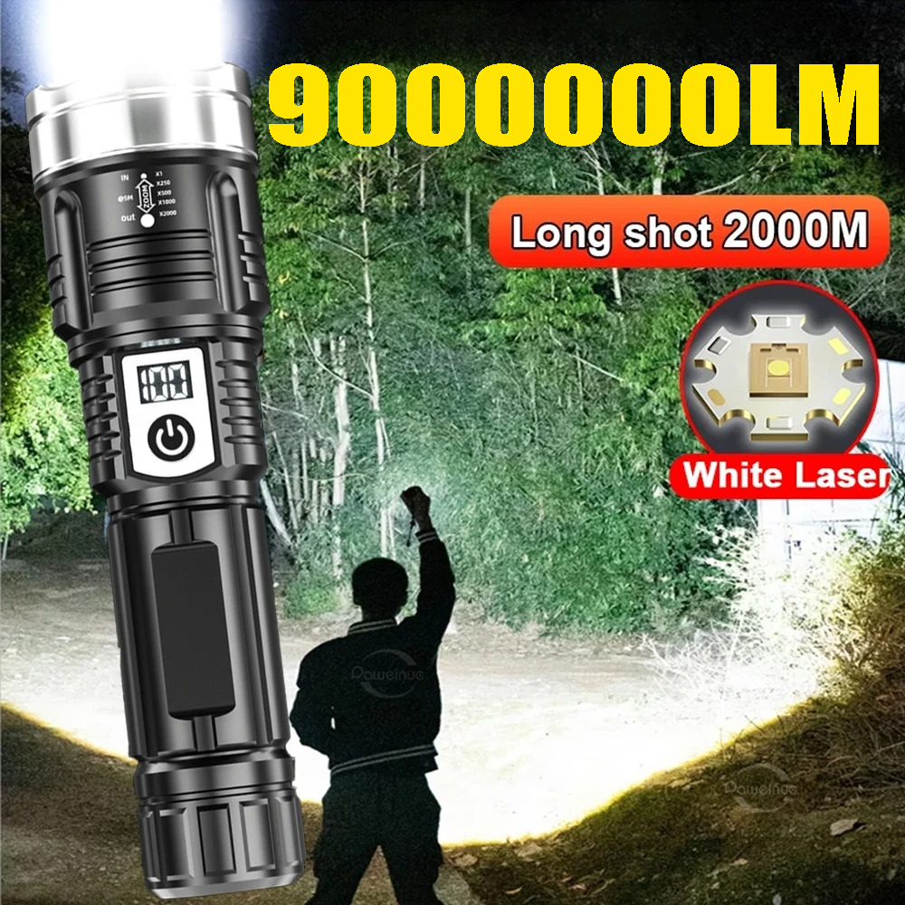 Outdoor Power Inc - High Power 200000LM LED Flashlight Built-in