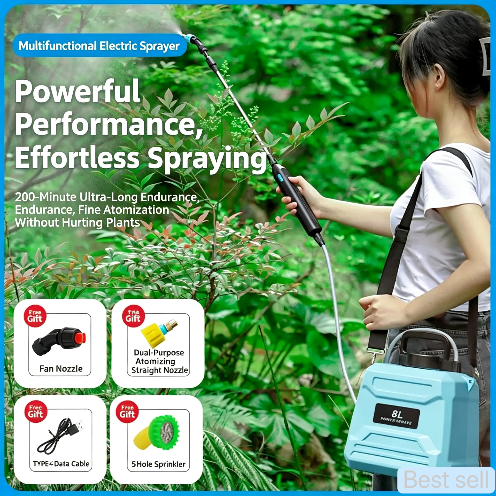 Electric Sprayer Backpack - Electric 5/8L Garden Sprayer Rechargeable High-Pressure