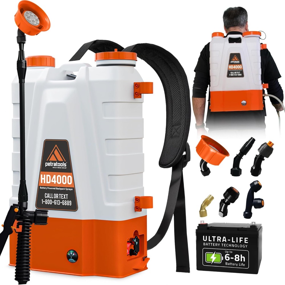 Electric Sprayer Backpack - Battery Powered Backpack Sprayer 4 Gallon