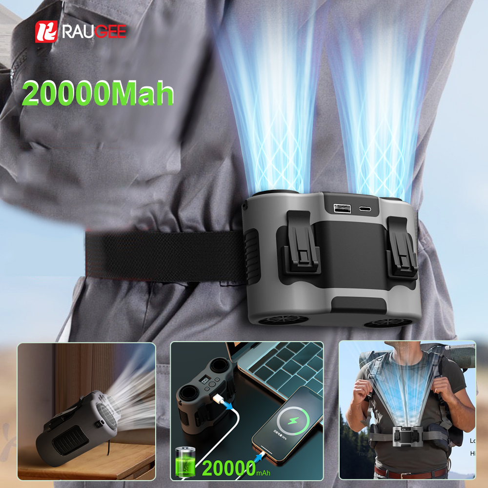 Outdoor Power Timer - Portable Waist Clip Fan Wearable Mini