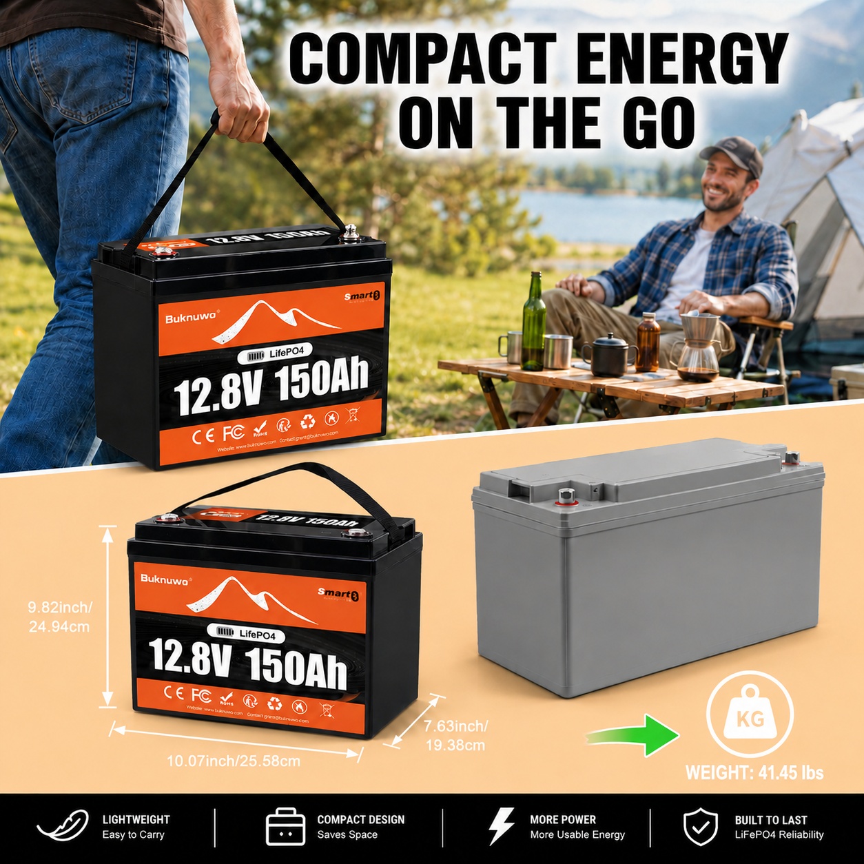 Smart 12V/12.8V 150Ah Bluetoot – Outdoor Power Inc Bewertung und Preis