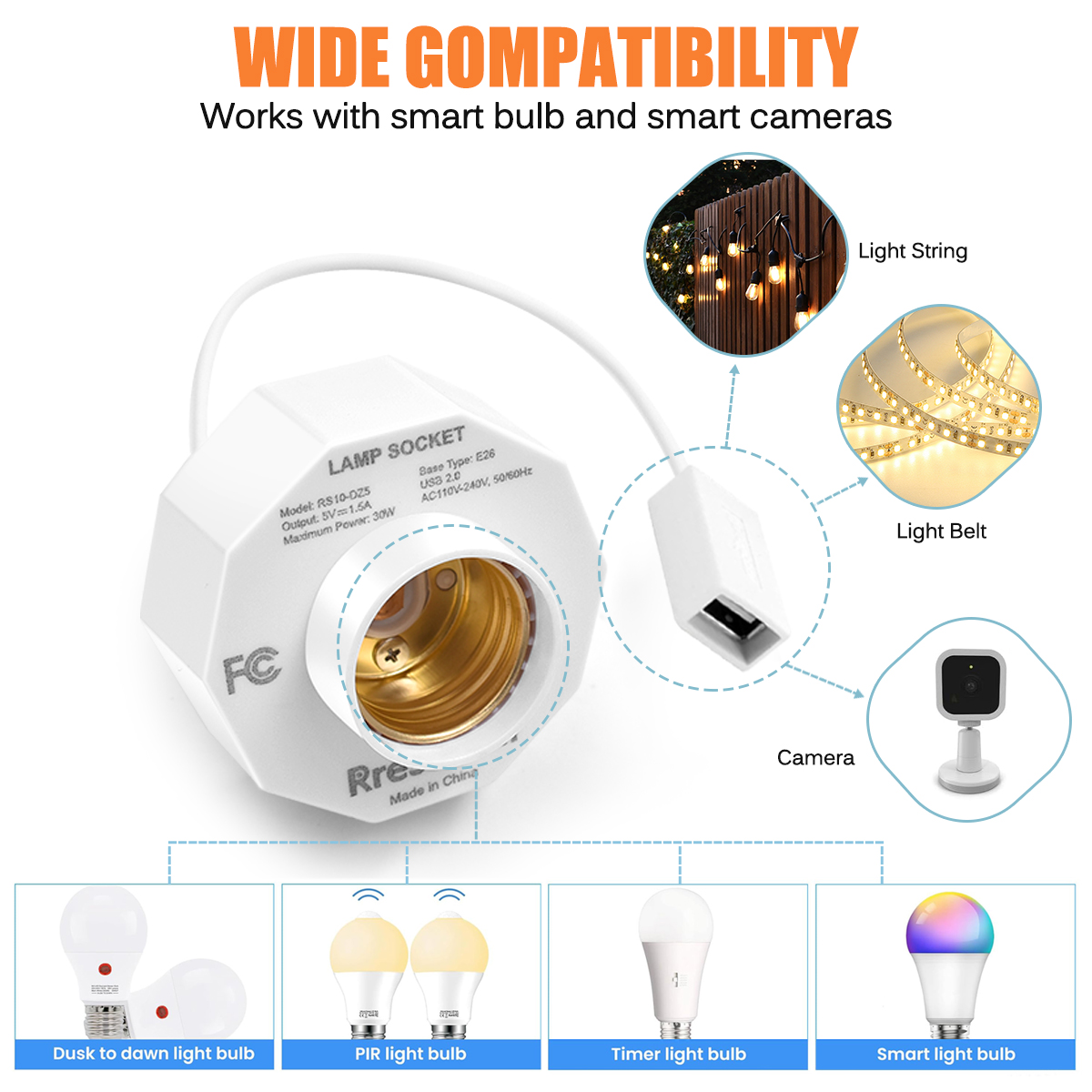 USB Light Socket Outlet Adapte – Outdoor Power Adapter Wyze Bewertung und Preis